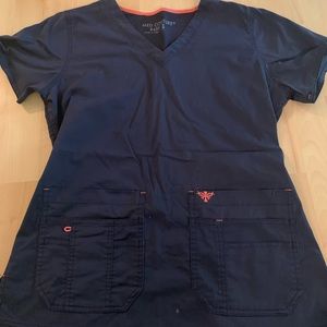 Med couture navy scrub top
